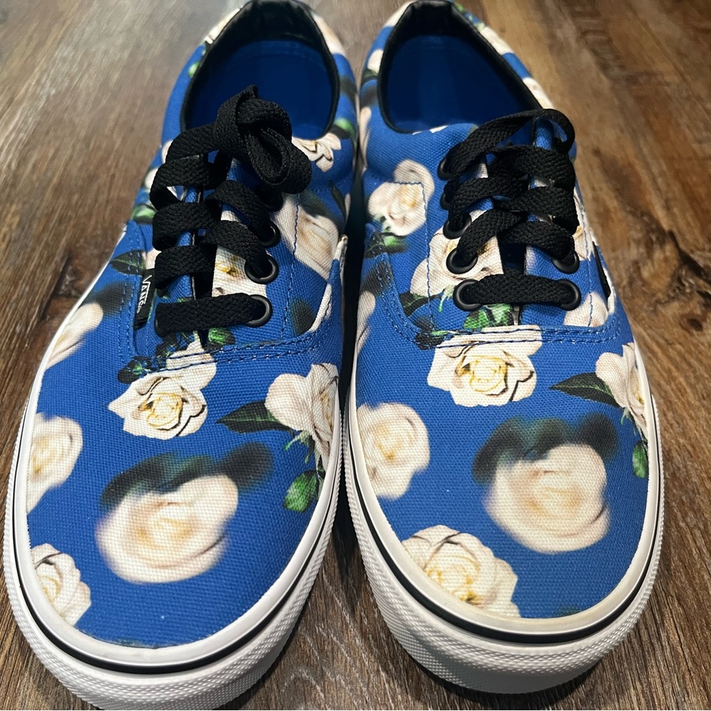 New VANS Era 'Romantic Floral' Shoes Blue/White/Black Men's US 7.5 Women's US 9 - Picture 2 of 7